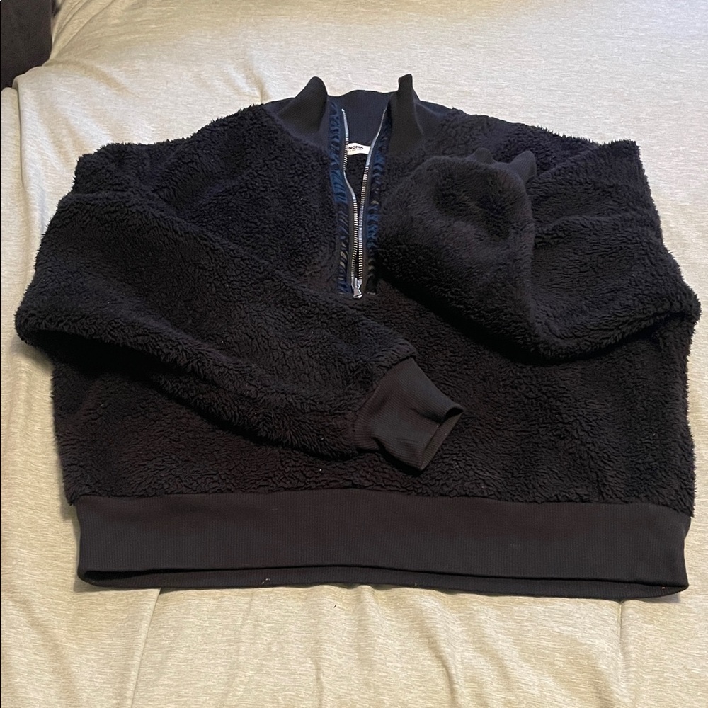 Sonoma Black Teddy Half Zip Sweater